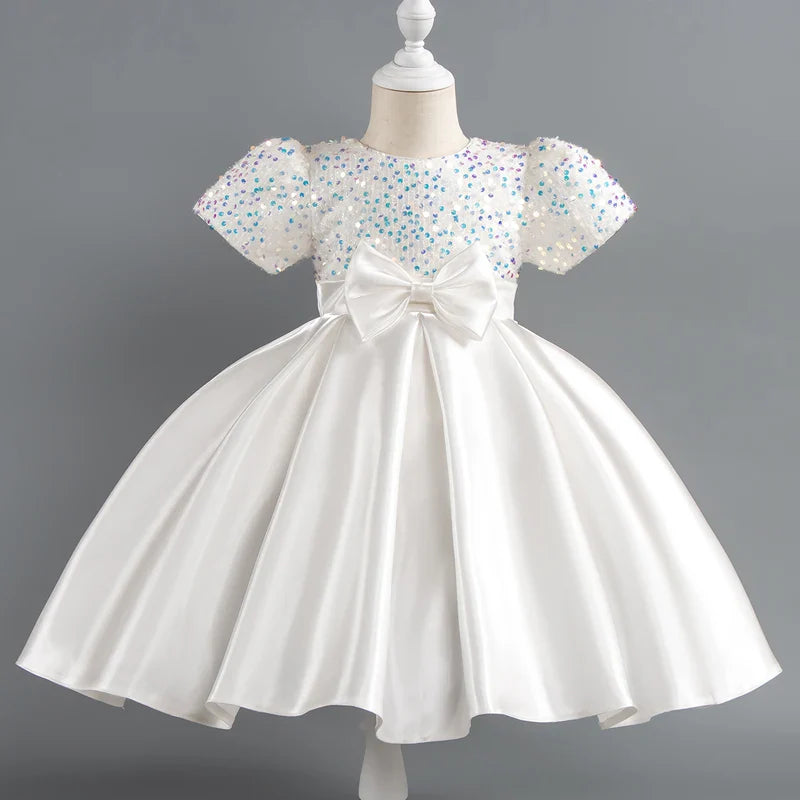 Baby Girls Christmas Dress Sequin ShortSleeve Party Dress Birthday Toddler Dress Wedding Princess Dress for Kid Girl Luxury Cown
