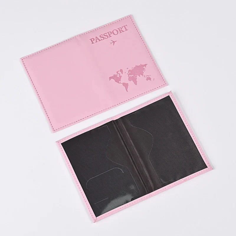 PU Leather Passport Holder, Waterproof Travel Passport Cover with Card Slots, Unisex Marble Pattern