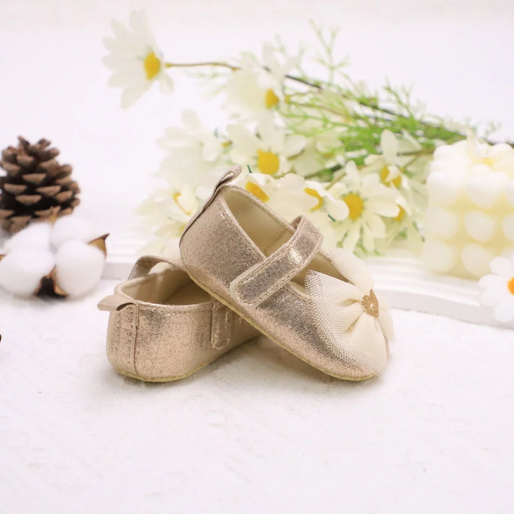 Baby First Walkers Breathable Non-Slip Toddler Shoes for Girls Princess Lace