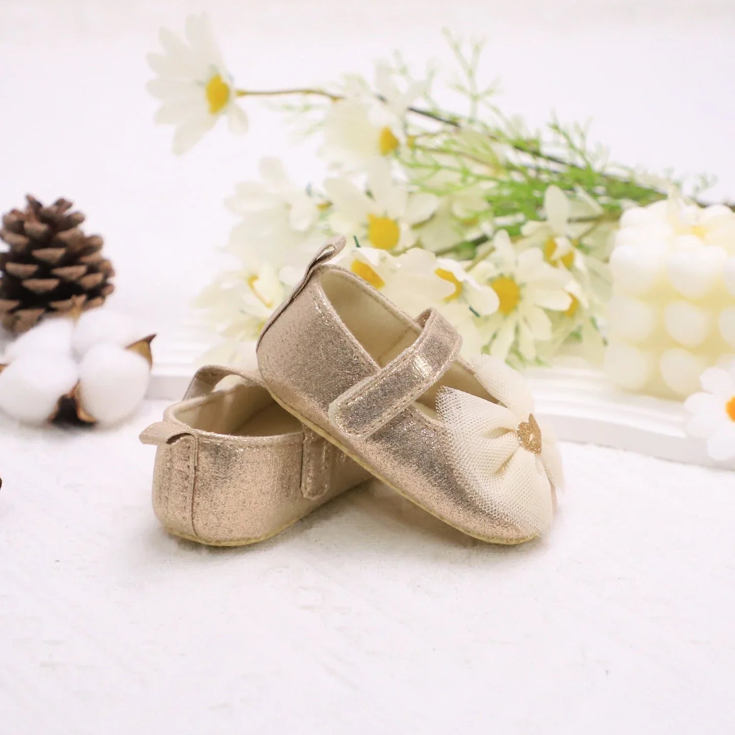 Baby First Walkers Breathable Non-Slip Toddler Shoes for Girls Princess Lace