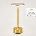 LED Touch Desk Lamp, Rechargeable Dimmable Metal & Crystal Table Light — 3-Color Portable USB for Office Bedroom Living Room