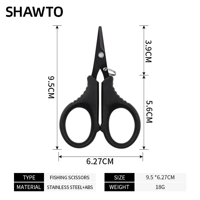 Stainless Steel Fishing Scissors Keychain – Blunt Tip Serrated Blade, 9.5 x 6.27 cm (3.74 x 2.47 in)