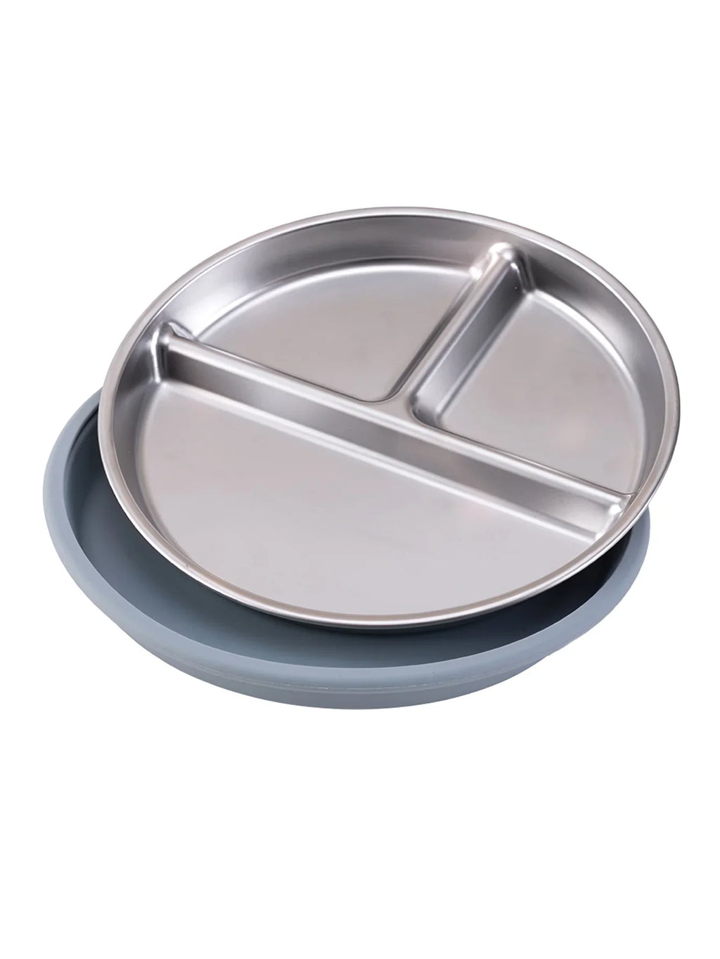 Stainless Steel Baby Plate with Detachable Suction Silicone Tray – Food-Grade Non-Slip Feeding Bowl for Infants & Toddlers