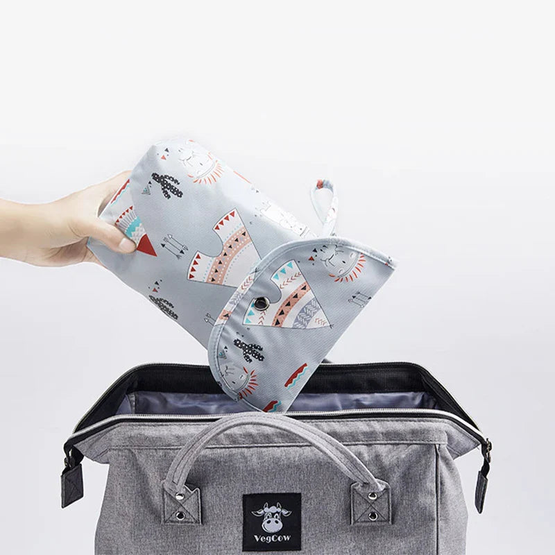 Waterproof Baby Nappy Storage Bag - Portable Diaper Pouch Wet/Dry Mummy Bag