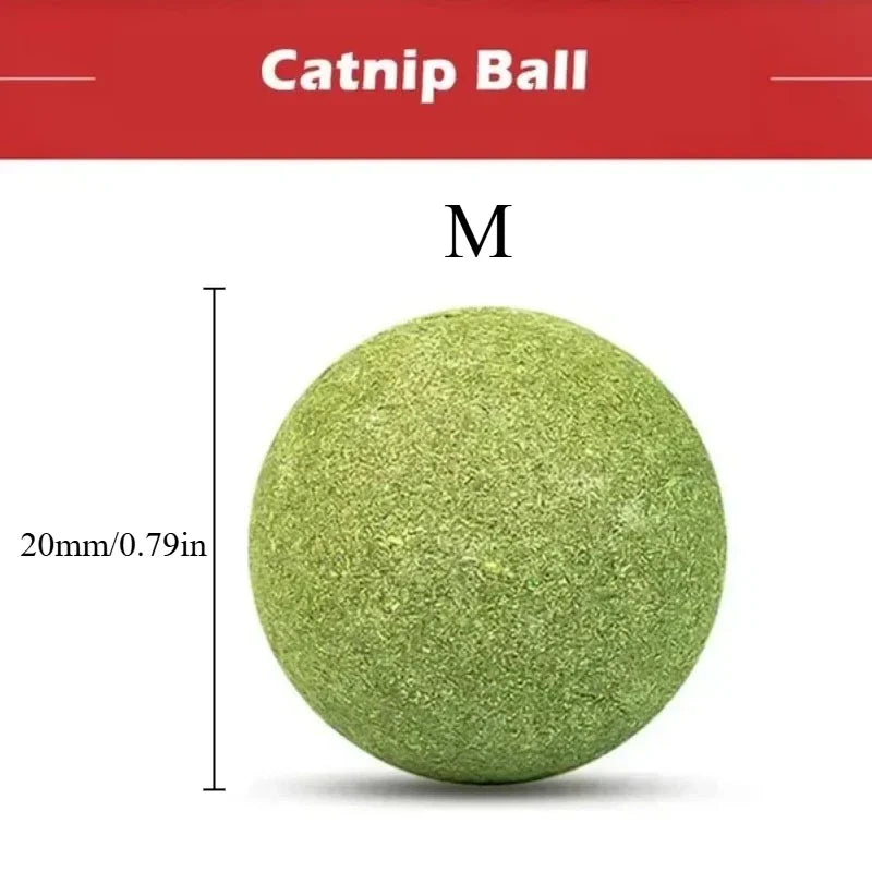 Natural Catnip Balls for Cats - 5/10/20-Pack Licking & Chew Toys, 13-15 mm (0.51-0.59 in)