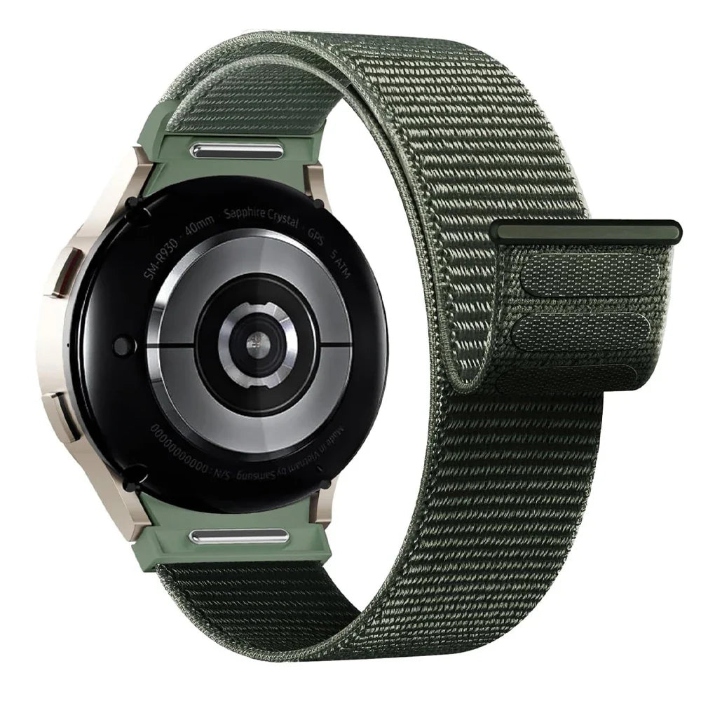 Band For Samsung Galaxy Watch 7/6/4/classic/5 pro 44mm 40mm wrist No Gaps Nylon sport loop correa bracelet Galaxy Watch 7 Strap