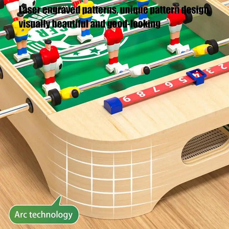 Wooden Tabletop Foosball Game for Kids — Portable Desktop Soccer Board (20.15 x 9.76 x 4.57 in / 51.2 x 24.8 x 11.6 cm)