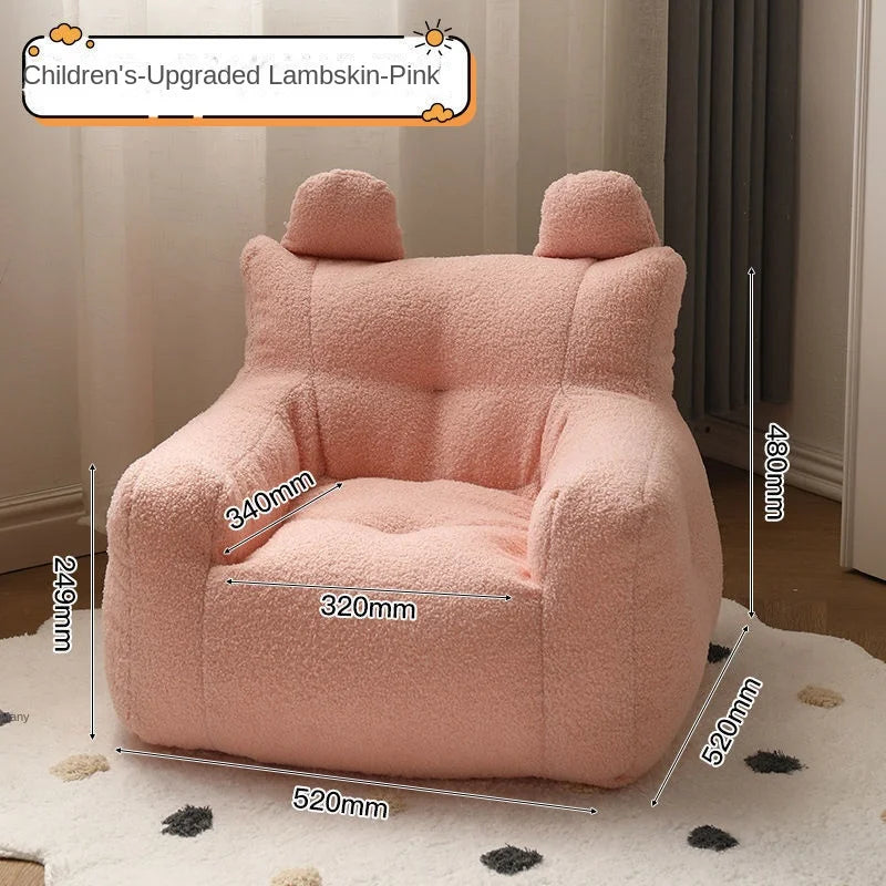 Cute Cartoon Kids Mini Sofa - Linen Toddler Armchair for Reading & Playroom