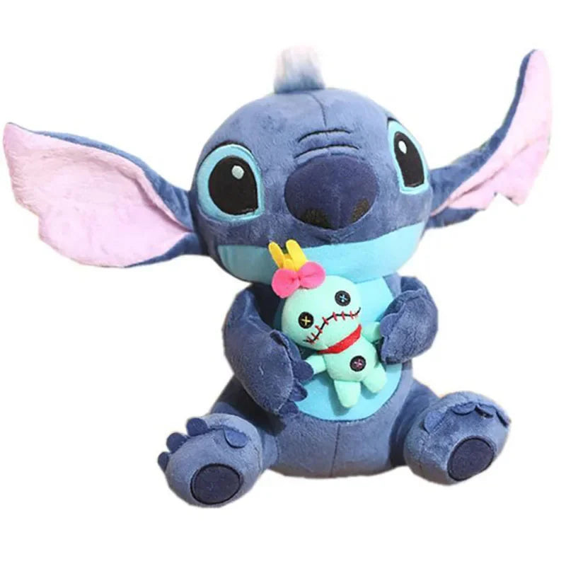 Stitch Plush Toy - Blue & Pink Stuffed Doll, 9.8 in (25 cm) Soft Plushie Gift for Kids