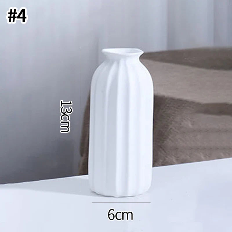 Ceramic Decorative Vase for Dried Flowers & Hydroponic Plants, Modern Table Ornament for Living Room Bedroom Office