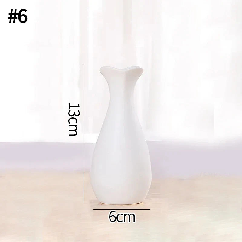 Ceramic Decorative Vase for Dried Flowers & Hydroponic Plants, Modern Table Ornament for Living Room Bedroom Office