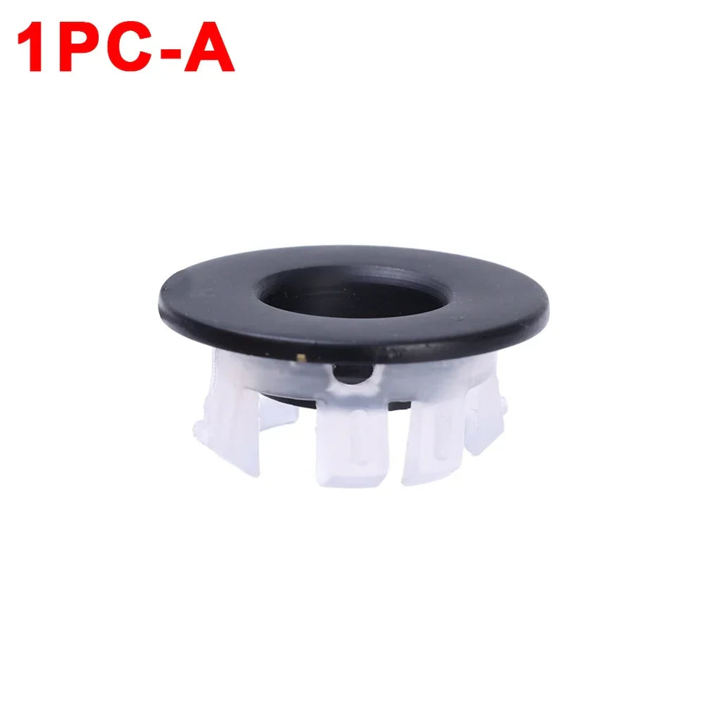 Sink Overflow Ring Cover 1/2/4-Pack Plastic Basin Overflow Hole Trim for Bathroom and Kitchen - Fits 22-24mm & 47-48mm Apertures