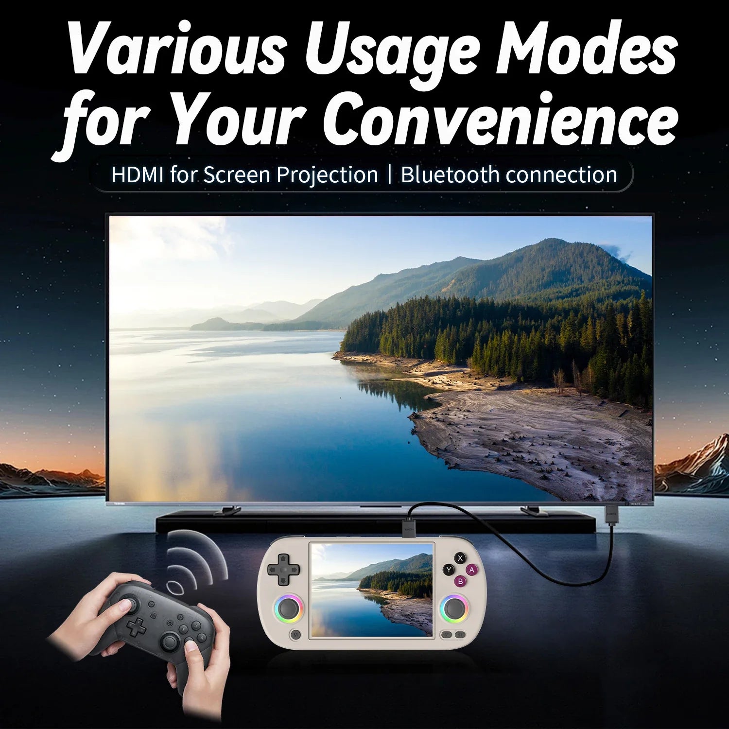 4.0-Inch IPS Retro Handheld Game Console — Linux 64‑Bit, 64GB Storage, 3200mAh Battery, 5000+ Games