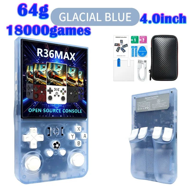 Handheld Retro Game Console 4.0-inch (10.2 cm) IPS 720x720, 64GB/128GB, 22,000 Preloaded Games, Linux, USB-C Charging