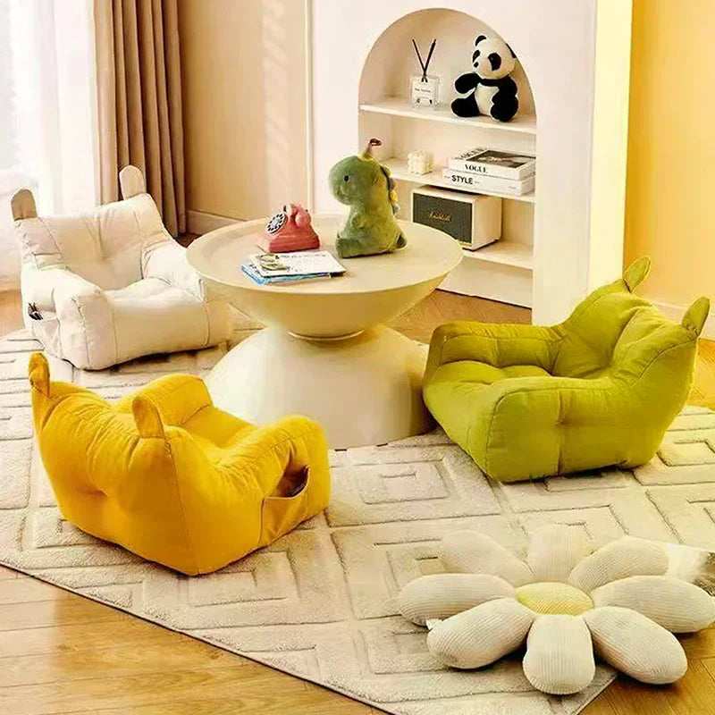 Bear Kids Sofa Chair with Storage Pocket | Soft Ergonomic Small Lazy Sofa for Kids & Living Room