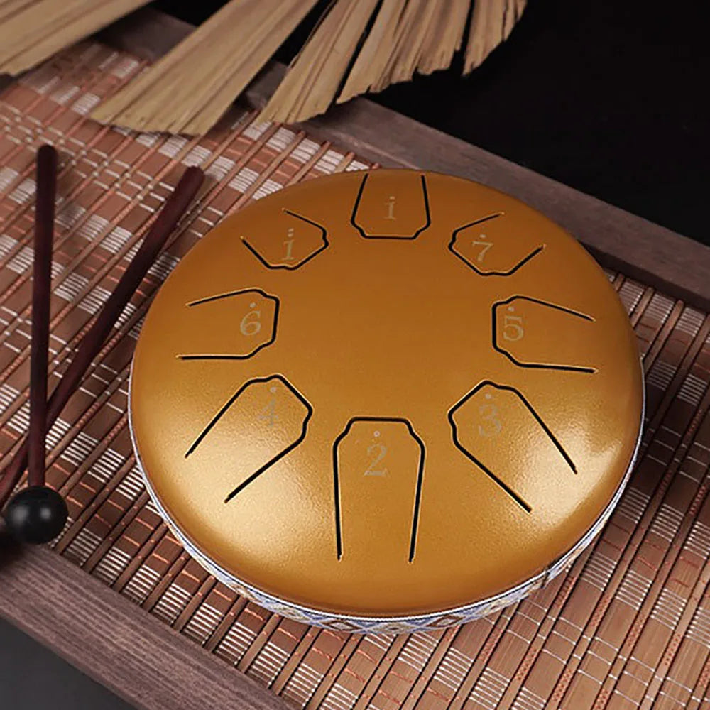 6-Inch (15 cm) 8-Tone Steel Tongue Drum – Mini Hand Pan for Meditation, Yoga & Kids, Portable Percussion Gift