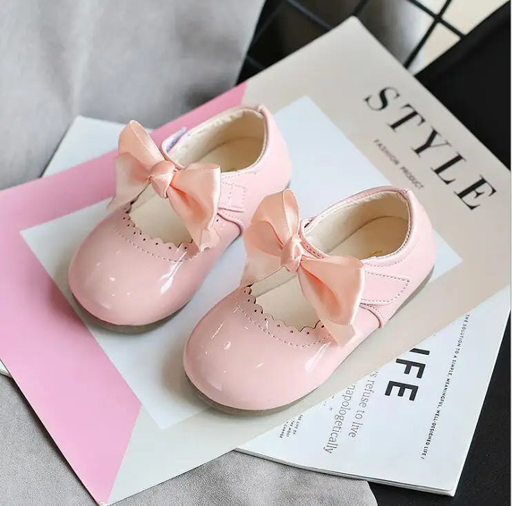Toddler & Little Girls Patent Leather Mary Janes with Big Bow, Princess Party & School Flats