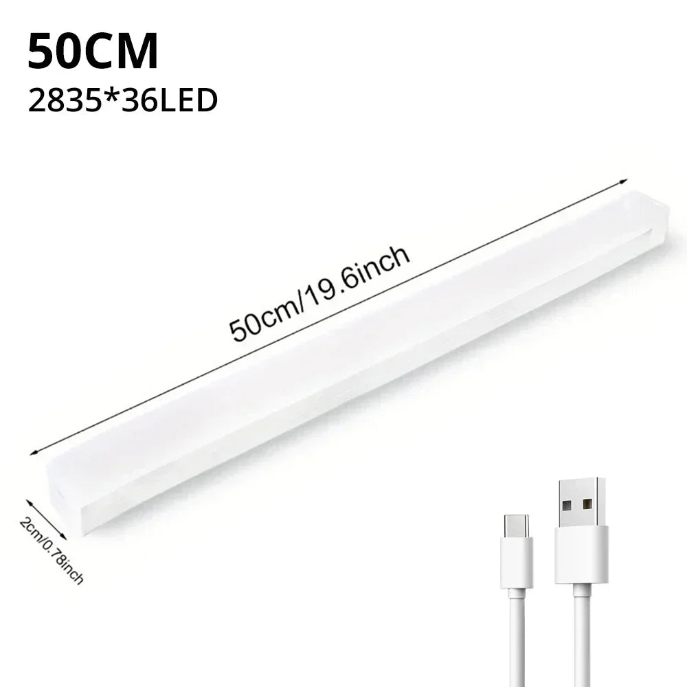 Motion Sensor Rechargeable LED Light for Closet Cabinet Wardrobe, Wireless Under-Cabinet Night Light, 4/8/12/20 in (10/20/30/50 cm)