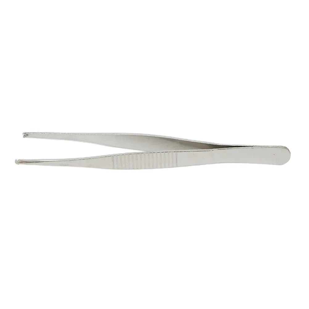 Toothed Tweezers 5 in (125 mm) Stainless Steel Precision Needle Holder for Suturing - 1 Pc