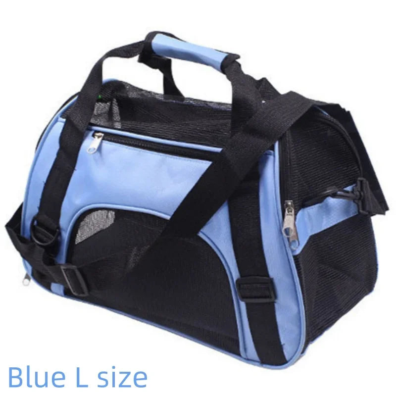 Foldable Breathable Mesh Pet Carrier – Portable Shoulder Bag & Backpack for Cats & Dogs (S/M/L)