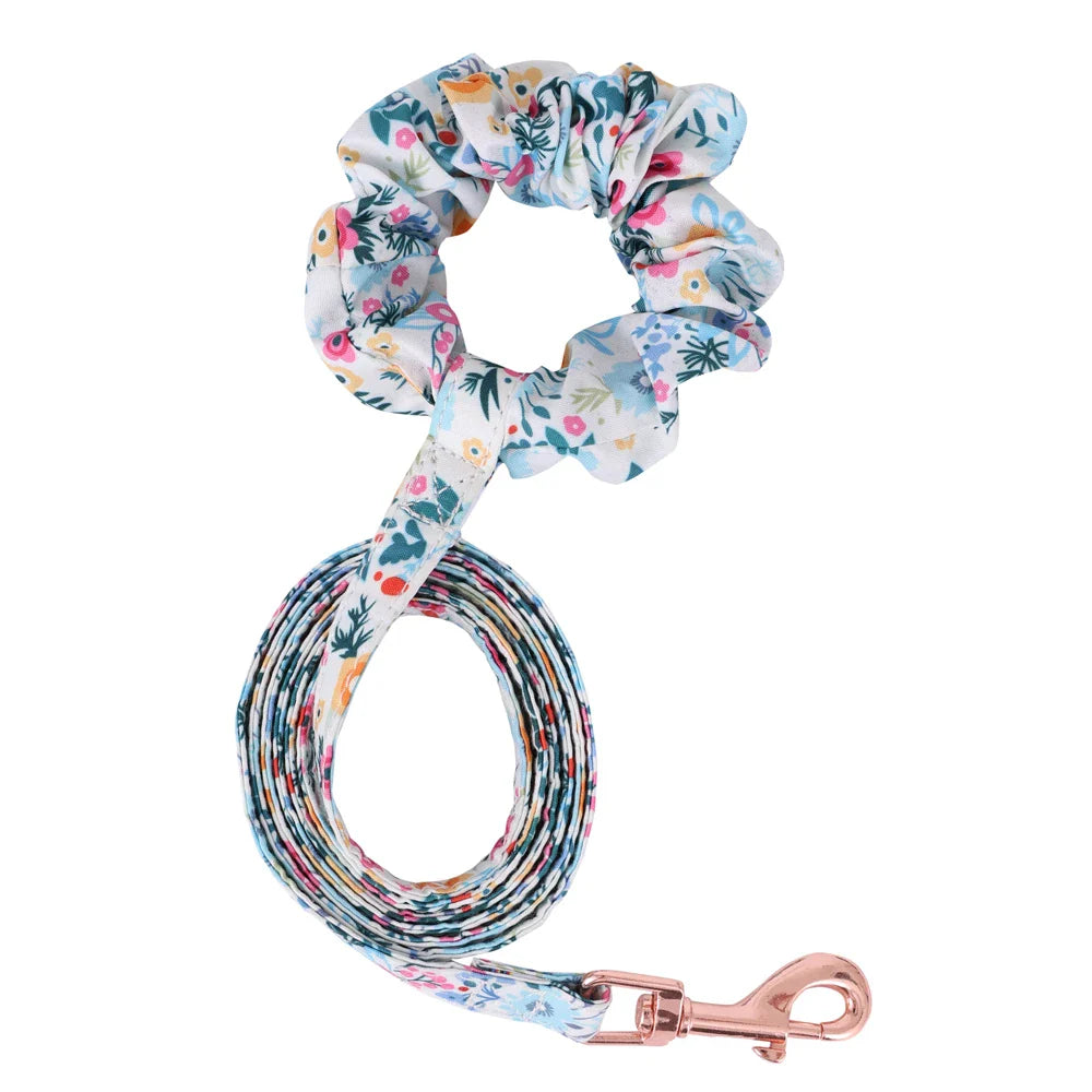 Adjustable Soft Vest Harness & Leash Set for Small & Medium Dogs & Cats – Reflective Printed Puppy Harness with Wrist Leash and Collar