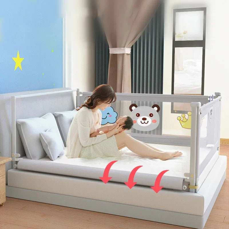 Liftable Baby Bed Guardrail – Strong Safety Rail & Crib Side Bumper, 1.5 m (59 in), 1.6 m (63 in), 1.8 m (71 in), 2.0 m (79 in)