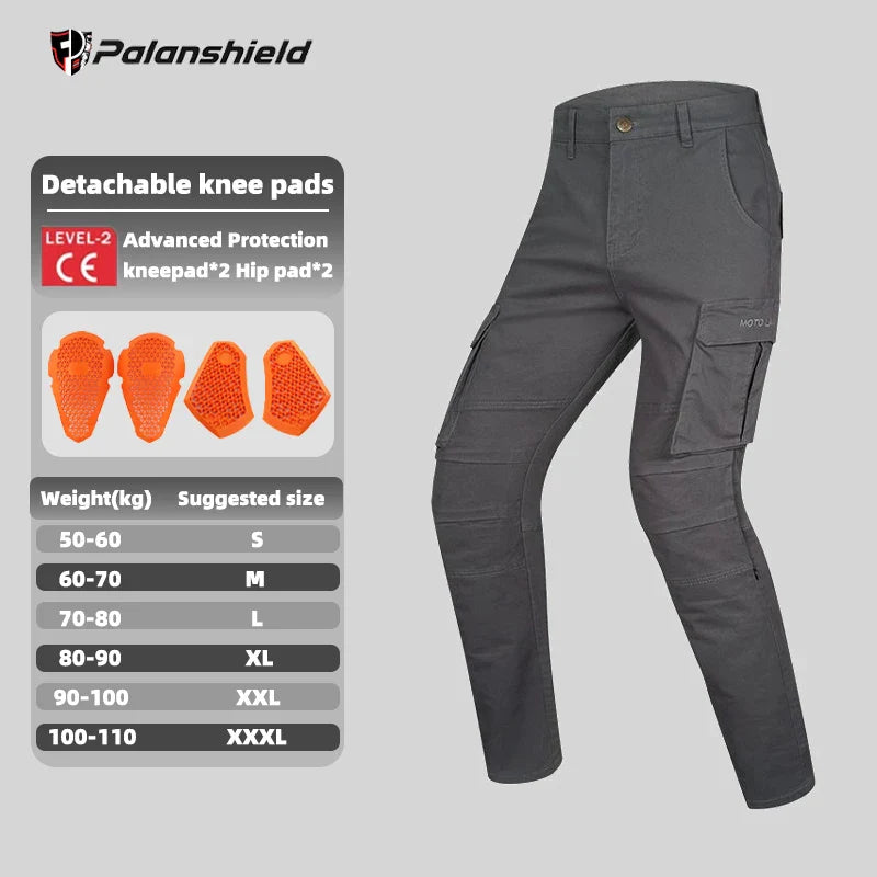 Motorcycle Riding Pants - Anti-Fall Anti-Tear with Detachable Armor, Retro Off-Road All-Season