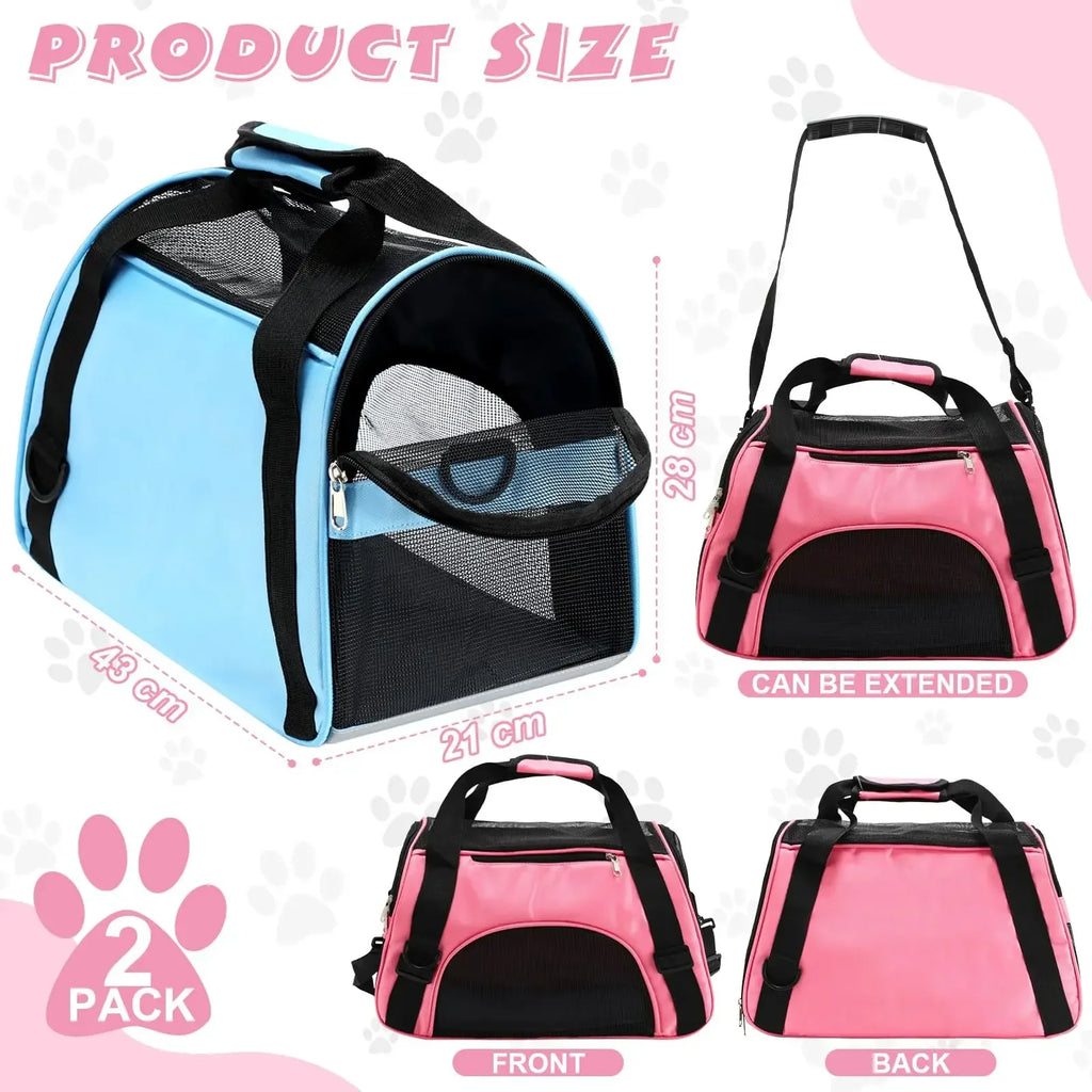 Portable Mesh Pet Carrier Bag — Foldable Breathable Travel Handbag for Small Cats & Dogs