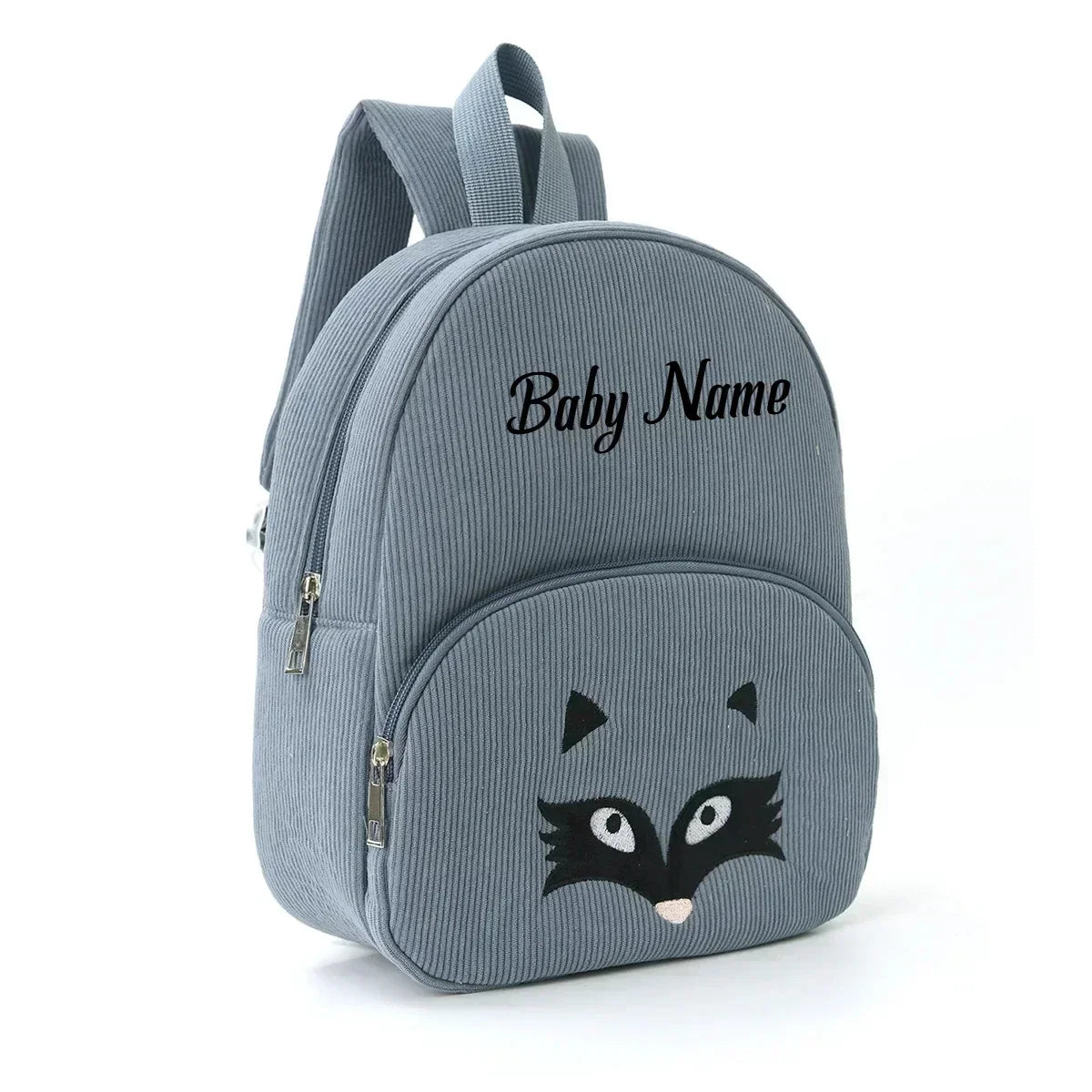 Personalized Toddler Backpack – Cartoon Bear Corduroy Plush with Embroidered Name, Large Capacity Kids Bag