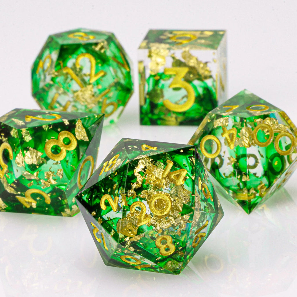 Handmade Resin 7-Piece D20 Polyhedral Dice Set for Dungeons & Dragons & Tabletop RPGs