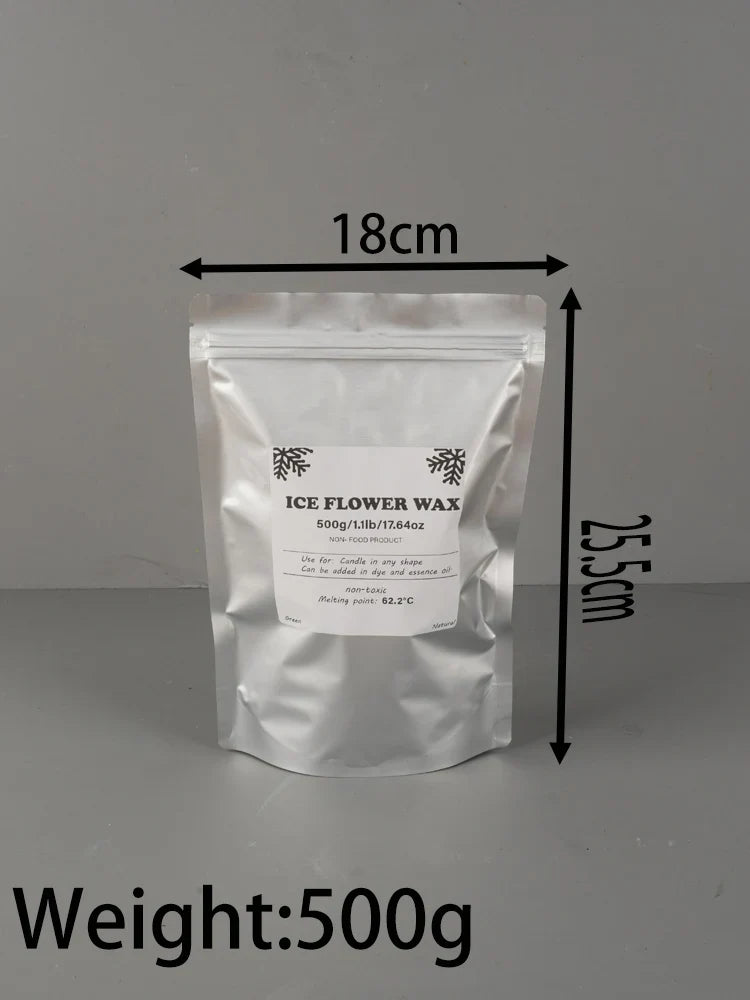 White Sand Wax 500–1000g (17.6–35.3 oz) for DIY Candle Making — Snowflake Wax Pearls & Ice Flower Scented Candle Accessories