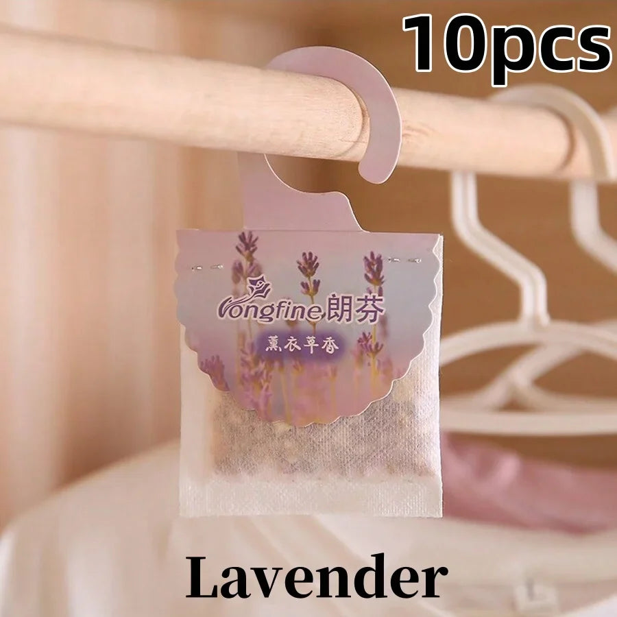 5/10-Pack Hanging Scented Sachets for Closet & Drawers — Long-Lasting Aromatherapy Air Freshener & Moth Repellent