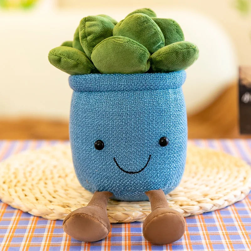 Plush Succulent Plant Ornaments for Halloween & Christmas — Rag Doll Claw Machine Prizes, Cute Faux Greenery Home Decor