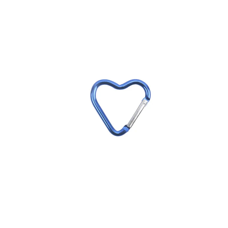 Heart-Shaped Aluminum Carabiner Keychain Clip for Keys, Water Bottles & Bags - Travel Hanging Hook