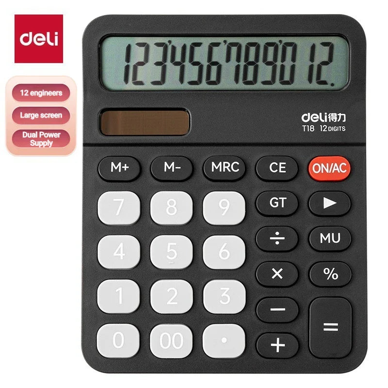 Mute Financial Accounting Calculator - 12-Digit Large Display Desktop Office Calculator