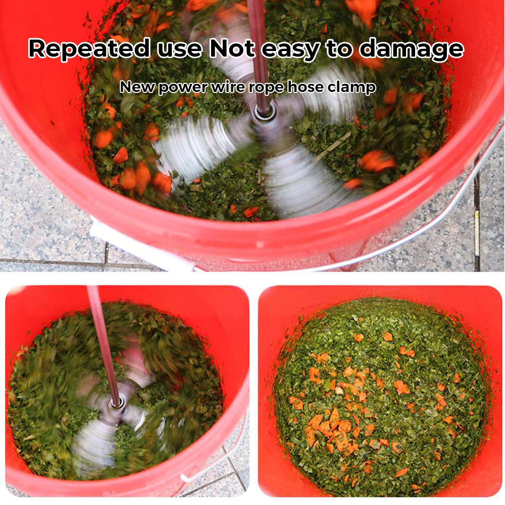 Fruit and Vegetable Crusher 4/6-Blade Drill Attachment Electric Chopper Blade for Poultry Feed and Grass
