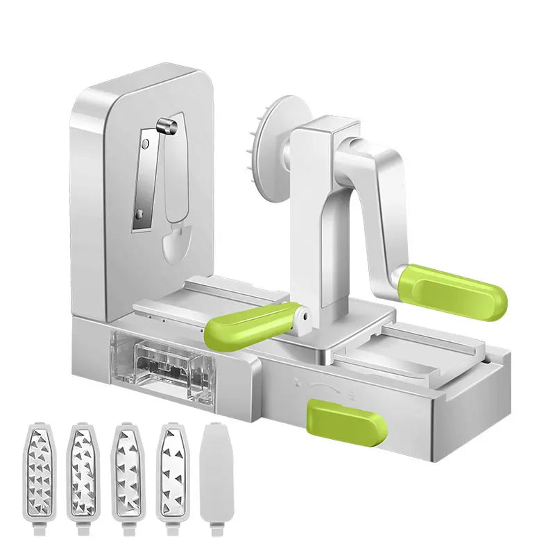 5-Blade Vegetable Spiralizer and Mandoline Slicer with Suction Base, Zucchini Noodle Maker for Veggie Noodles and Curly Fries