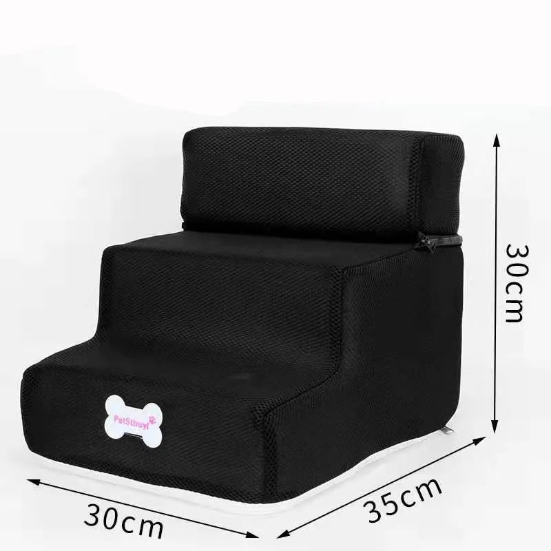 3-Step Pet Stairs for Small Dogs and Cats - Removable Washable Non-Slip Ramp Ladder
