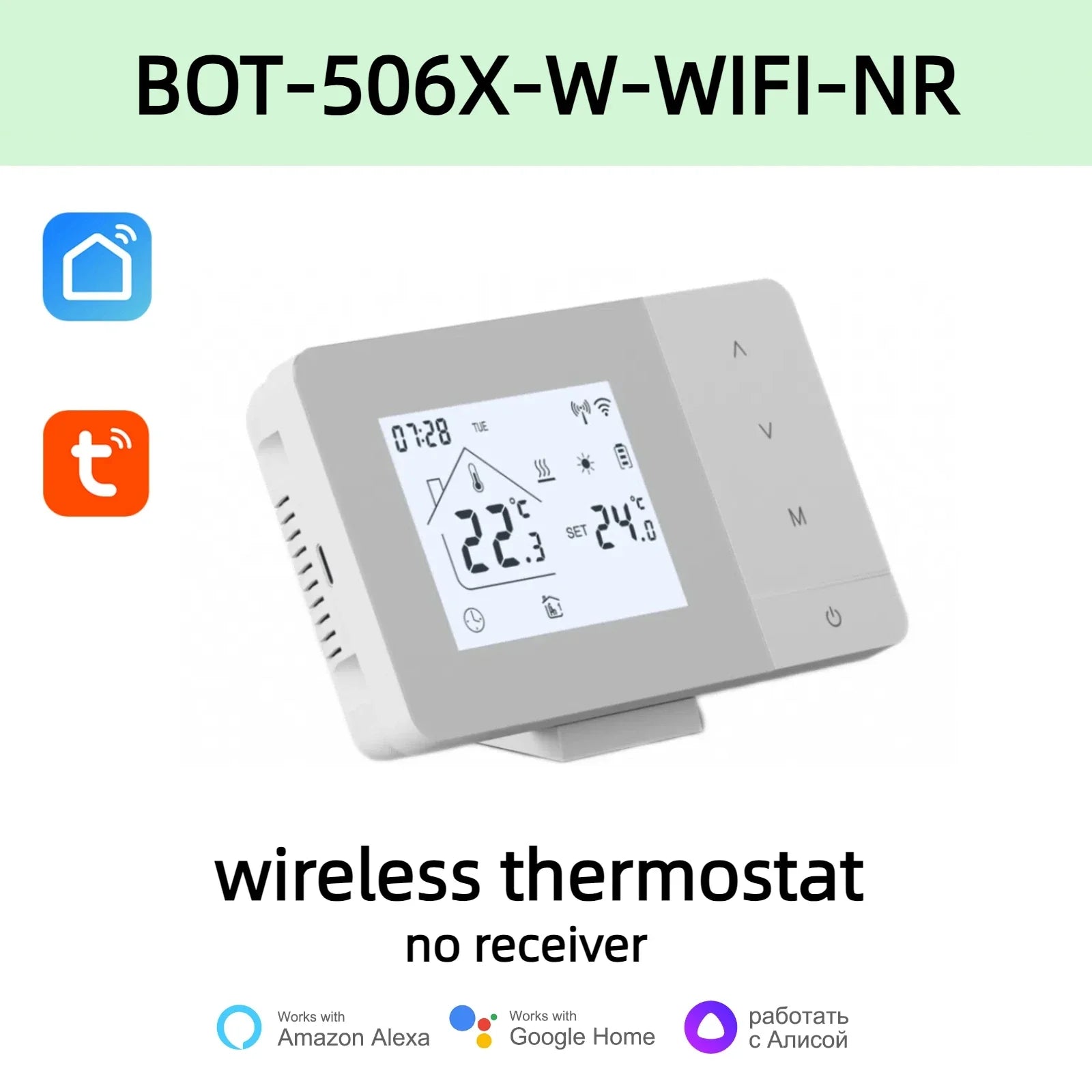 8-Zone Wireless Thermostat Hub – Central Heating Controller for Underfloor Heating, Boiler & Pump Control (Tuya/Smart Life, Alexa, Google Home)