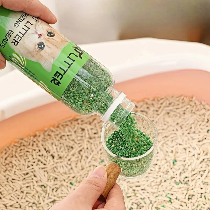 Cat Litter Deodorizer Beads Bottle - Odor Eliminator & Litter Box Freshener
