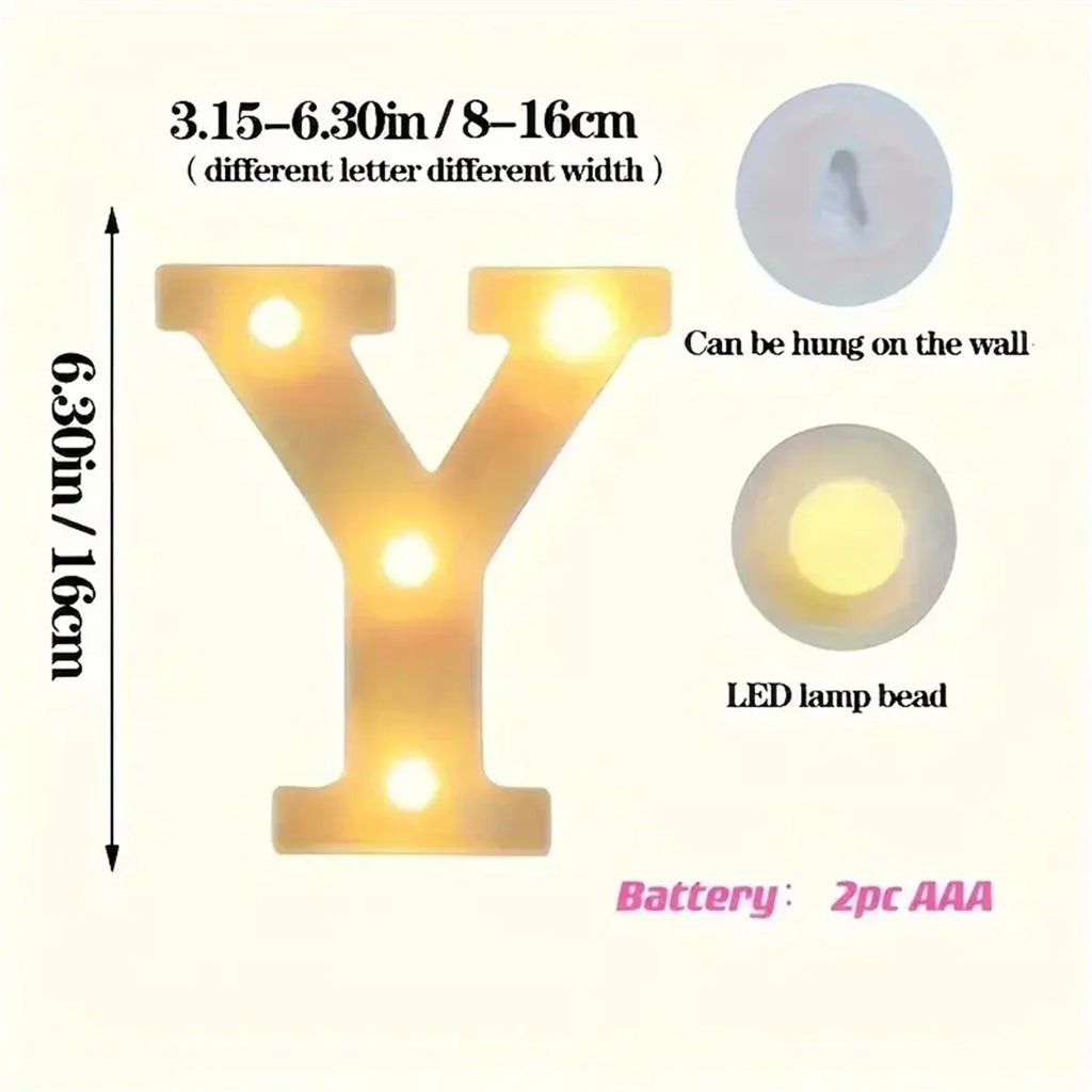 16cm (6.3 in) LED Marquee Letter & Number Light - Battery-Operated Night Lamp for Home, Wedding, Bar & Party Decor