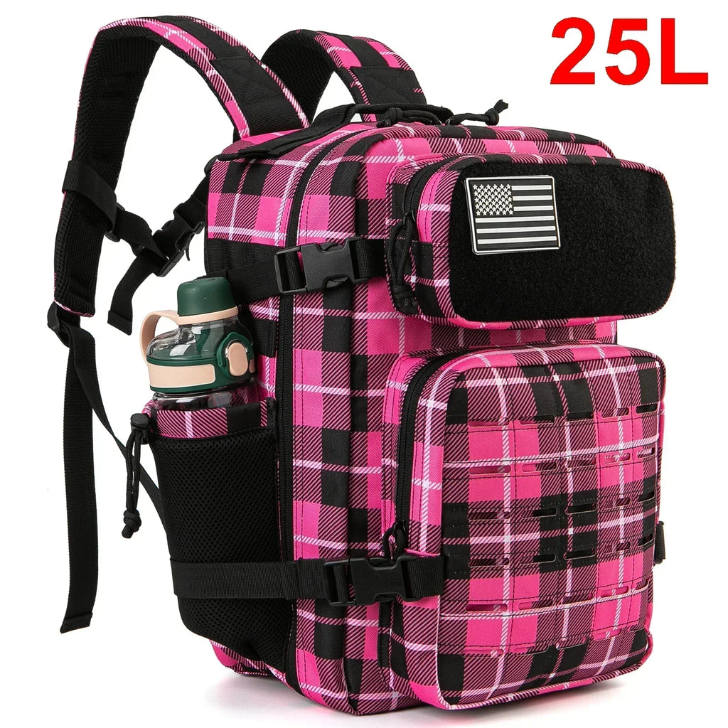 25L & 45L Tactical Backpack for Men & Women – Laser-Cut MOLLE Hiking Daypack, School & Gym Rucksack with Dual Bottle Holders