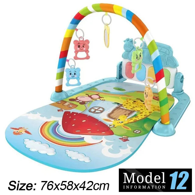Baby Activity Gym Play Mat with Piano Keyboard 76 x 58 x 42 cm (30 x 23 x 16.5 in) – Musical Infant Play Gym for Newborns 0–36 Months