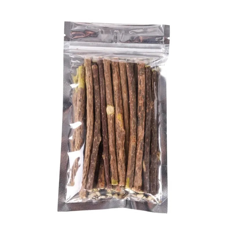 Natural Woodruff Cat Chew Sticks 20-Pack — Catnip-Like Dental Chew Toys for Kittens & Cats