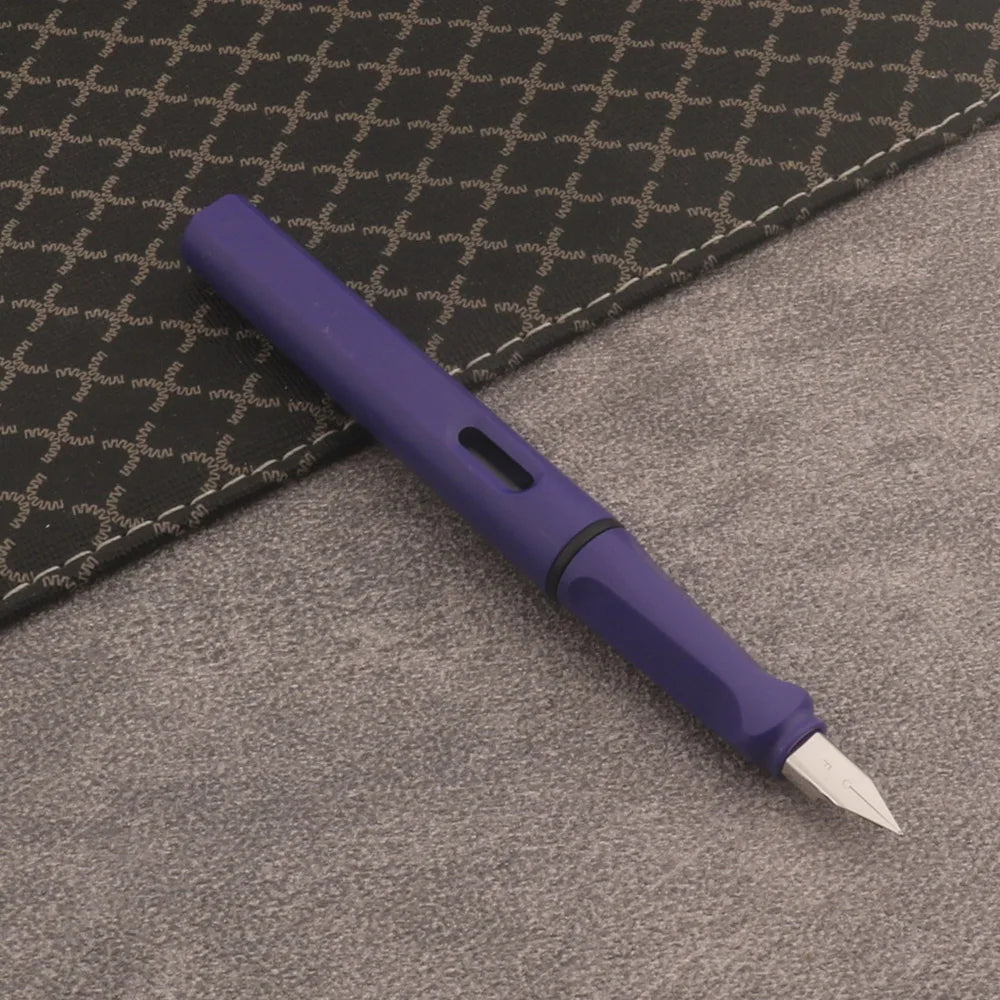 Matte Purple Fountain Pen – Plastic Body with EF/F Stainless Steel Nib, 0.38mm Fine Tip for School & Office
