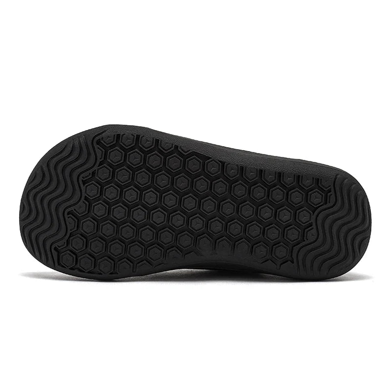Kids Barefoot Shoes – Minimalist Wide-Toe Lightweight Sneakers with Hook & Loop PU Leather Upper