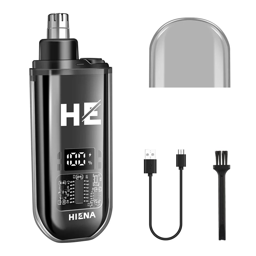 Portable Electric Nose & Ear Hair Trimmer for Men, Rechargeable Mini Pocket Eyebrow Clipper - Painless Grooming