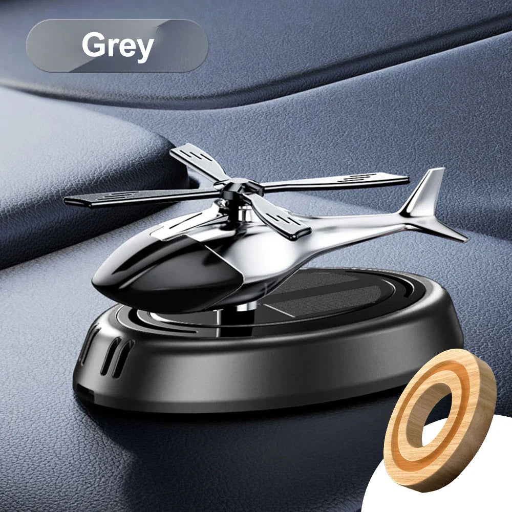 Solar Helicopter Propeller Car Air Freshener Decorative Aromatherapy Diffuser for Car Interior