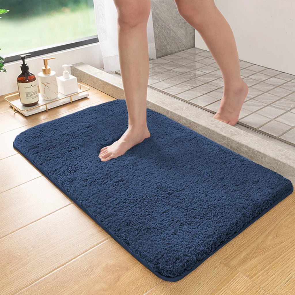 Long-Pile Shaggy Absorbent Bath Mat – Fluffy Non-Slip Bathroom & Entrance Rug