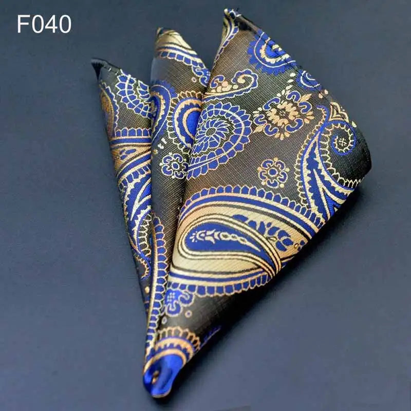 Men's Pocket Square 41 Colors - Plaid Dot Paisley Polyester Handkerchief 25 x 25 cm (9.8 x 9.8 in)